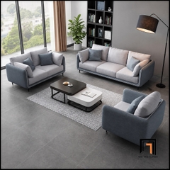 F3 Bộ ghế sofa phòng khách phối màu da giả KT139 Sken hiện đại