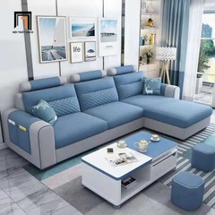 A1 Bộ ghế sofa góc L đẹp GT86 Jiangsu 2m4 x 1m6 phối màu vải nỉ