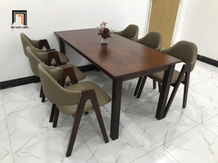 Bộ bàn ăn dài 1m6 6 ghế 4-KH6-G5-B108-nausi nâu cánh gián
