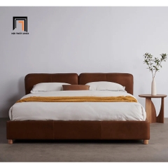 Giường ngủ bọc da simili GN44 Itotia màu nâu đậm
