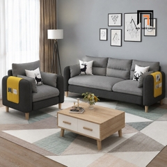 A4 Bộ ghế sofa văn phòng giá rẻ KT140 Colton màu xám lông chuột