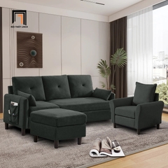 H2 Bộ ghế sofa phòng khách giá rẻ KT126 Penelopa màu xám vải nỉ