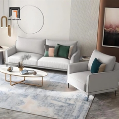 J2 Bộ ghế sofa vải nhung nỉ xám KT145 Chenille giá rẻ phòng khách