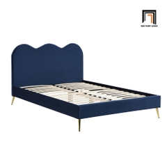 I1 Giường bọc nệm mút mềm GN68 Gidea vải nhung xanh đậm