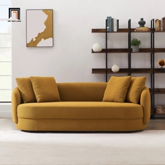 B5 Ghế sofa băng cong xanh lá BT181 Angie dài 2m vải nỉ sảnh chờ