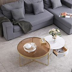 V2 Cặp bàn sofa mặt tròn BSF6 Colen phòng khách gia đình xinh xắn