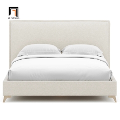I1 Giường ngủ bọc vải xám trắng GN112 Bowsmen giá rẻ 1m6 x 2m