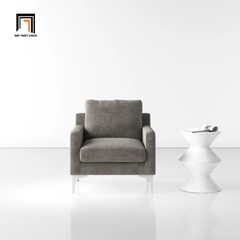 E3 Ghế sofa đơn vải nhung xám đen DT6 Jones cho phòng khách