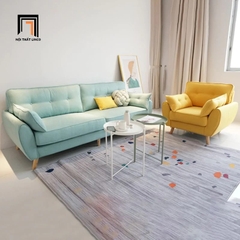 G3 Set ghế sofa gia đình nhỏ KT77 Dropy vải nỉ nhung mềm màu be