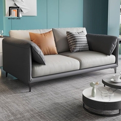 E1 Ghế sofa văng chờ BT297 Lesca dài 2m15 phối màu da giả xám