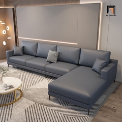 E5 Set ghế sofa góc L da màu kem GT115 Grove 3m15 x 1m6 giá rẻ