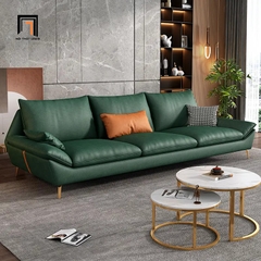 D1 Set ghế sofa phòng khách cao cấp KT34 Maxky da Pu xám đậm