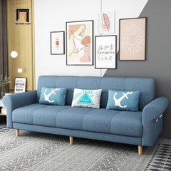 G4 Ghế sofa giường nằm tay cong GB112 Beiro 2m1 xanh lá vải nỉ