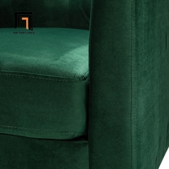 P2 Ghế sofa đơn vải nhung xanh lá DT3 Roxanne cho phòng khách