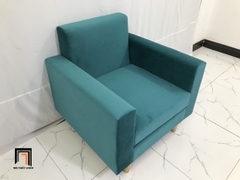 Y1 Ghế sofa đơn cho văn phòng NS05 màu xanh lá vải nhung đẹp