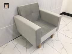 O1 Ghế sofa đơn thông mình giá rẻ NS02 màu xám trắng nhung