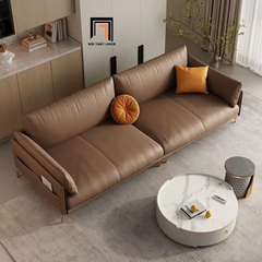 F1 Bộ ghế sofa phòng khách chung cư KT65 Skinny hiện đại màu nâu