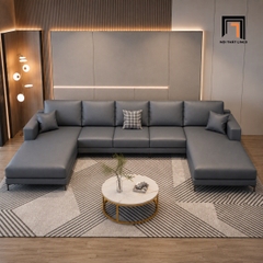 F3 Bộ sofa U da xám UT74 Grove 3m15 rộng rãi tiện nghi