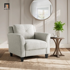 C2 Ghế sofa đơn vải nỉ xám trắng DT114 Lourdez kiểu dáng hiện đại