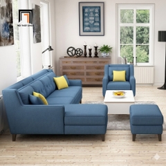 D3 Sofa sectional L GT286 Firmini 3m x 1.6m with blue fabric