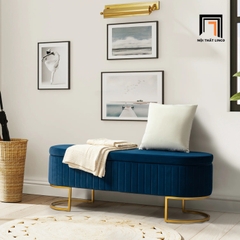 R1 Ghế đôn sofa SB9 Thampton vải nỉ nhung dài 1m2 hiện đại
