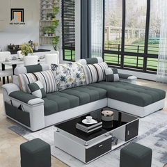 C3 Bộ ghế sofa góc L phối màu trẻ trung GT107 Slopy 2m4 x 1m6 đẹp