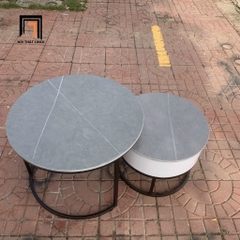 B1 Cặp bàn sofa đôi mặt đá xám BTPK3 Coupin căn hộ chung cư