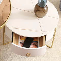 V2 Cặp bàn sofa mặt tròn BSF6 Colen phòng khách gia đình xinh xắn