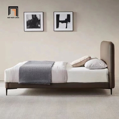 Giường ngủ sang trọng GN78 Inez da công nghiệp nâu