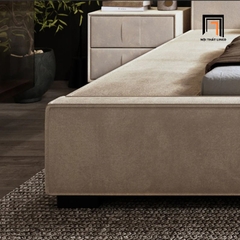 Giường ngủ vải nỉ nhung màu kem GN60 Anais cho phòng lớn