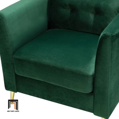 P2 Ghế sofa đơn vải nhung xanh lá DT3 Roxanne cho phòng khách