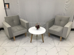 O1 Ghế sofa đơn thông mình giá rẻ NS02 màu xám trắng nhung