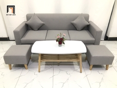 C5 Bộ ghế sofa băng xám trắng 1m9 NS05 phòng khách gia đình