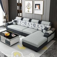 D1 Ghế sofa góc L phối màu đẹp GT166 Beaver 3m x 1m6 cho gia đình
