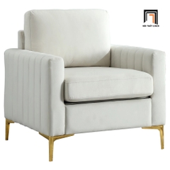 J3 Set ghế sofa vải nhung trắng kem KT137 Cedar kiểu dáng xinh xắn