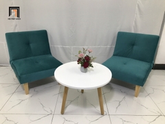 U2 Ghế sofa đơn đa năng NS01 dài 60cm xanh lá vải nhung