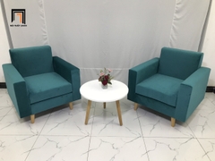 Y1 Ghế sofa đơn cho văn phòng NS05 màu xanh lá vải nhung đẹp