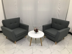 N1 Ghế sofa đơn gia đình 1 chỗ ngồi NS03 màu xám lông chuột