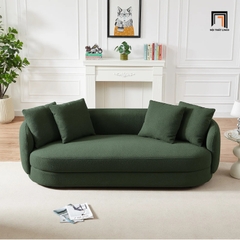 B5 Ghế sofa băng cong xanh lá BT181 Angie dài 2m vải nỉ sảnh chờ