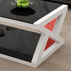 I2 Bàn sofa mặt kính cường lực BSF2 Trestle 1m 2 tầng giá rẻ