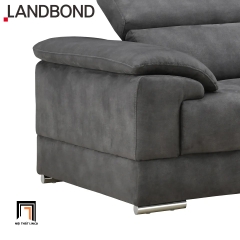 E3 Ghế sofa góc L vải nỉ xám đen GT87 Landbond 2m6 x 1m6 giá rẻ