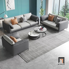 E1 Ghế sofa văng chờ BT297 Lesca dài 2m15 phối màu da giả xám