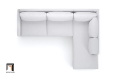 E3 Bộ ghế sofa góc L trắng kem GT10 Tuxedo 2m4 x 1m8 cho gia đình