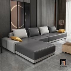 D5 Ghế sofa góc màu xanh dương GT141 Casper 3m x 1m8 vải nỉ bố