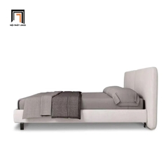 H2 Giường ngủ kiểu dáng trẻ trung GN74 Bagos vải nhung xám trắng