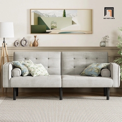 G5 Ghế sofa bed bật giường nhỏ GB20 Willa dài 1m9 màu xám trắng nỉ
