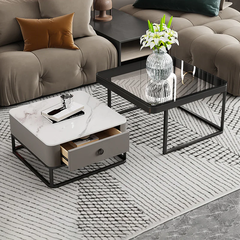 X3 Cặp 2 bàn sofa mặt vuông BSF23 Copeheim đá ceramic cao cấp