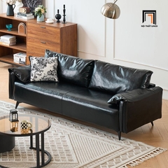 F5 Combo 2 ghế sofa da Pu bóng màu đen KT152 Napita cho sảnh chờ
