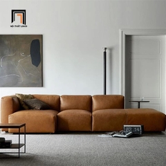 D3 Ghế sofa góc L trẻ trung GT257 Techado 2m6 x 1m1 da giả màu nâu