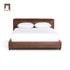Giường ngủ bọc da giả 1m6 x 2m GN62 Curvy màu nâu